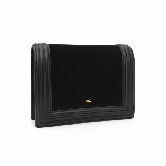 Chic Black Leather Women\'s Clutch